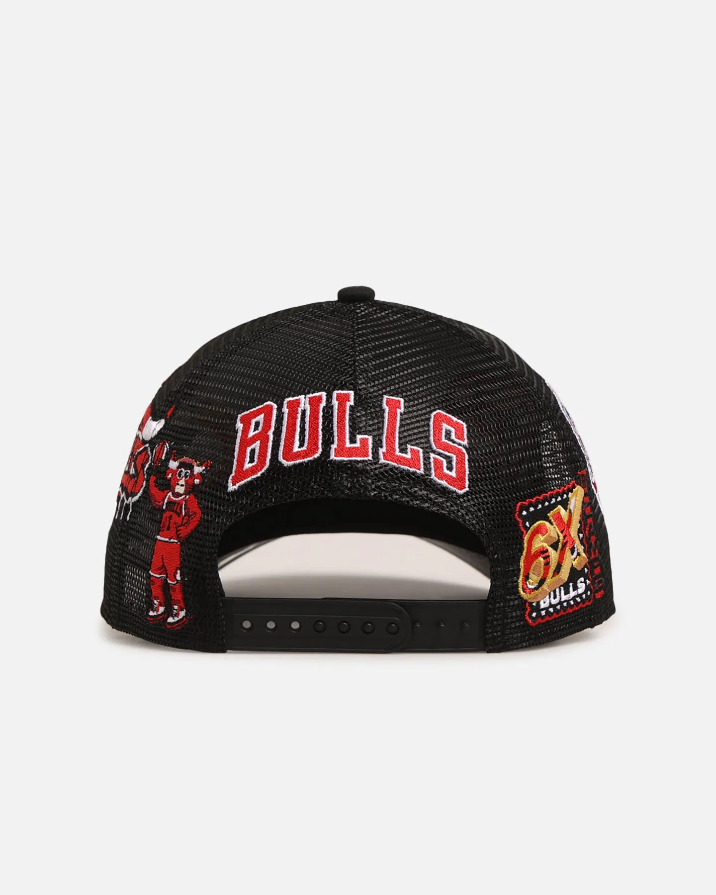 New Era Chicago Bulls 'Mesh Crown All Over Logos' 9FORTY A-Frame Snapback Official Team Colour