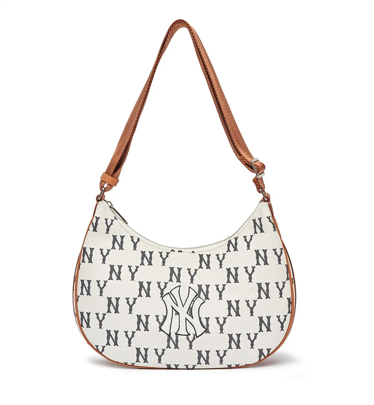 NYK Classic Monogram Jacquard L-Hobo Bag (White)