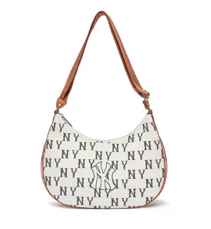 NYK Classic Monogram Jacquard L-Hobo Bag (White)
