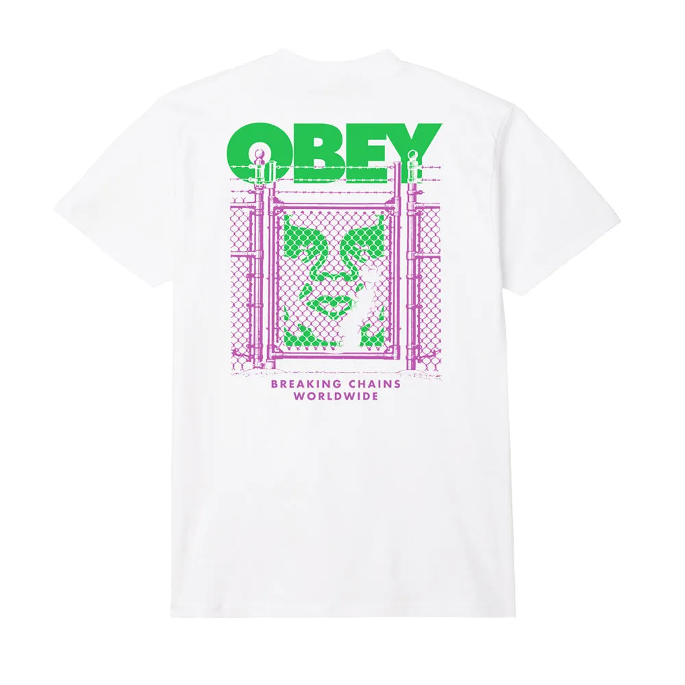 OBEY CHAIN LINK FENCE ICON CLASSIC T-SHIRT // WHITE