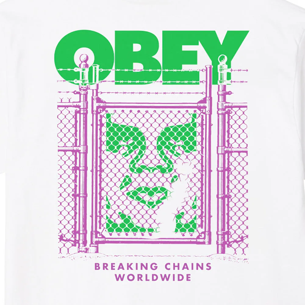 OBEY CHAIN LINK FENCE ICON CLASSIC T-SHIRT // WHITE