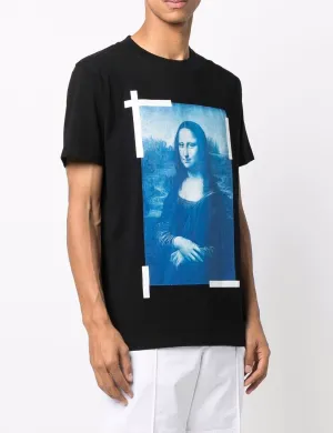 Off-White S/S Slim Fit Blue Mona Lisa T-Shirt (Black)