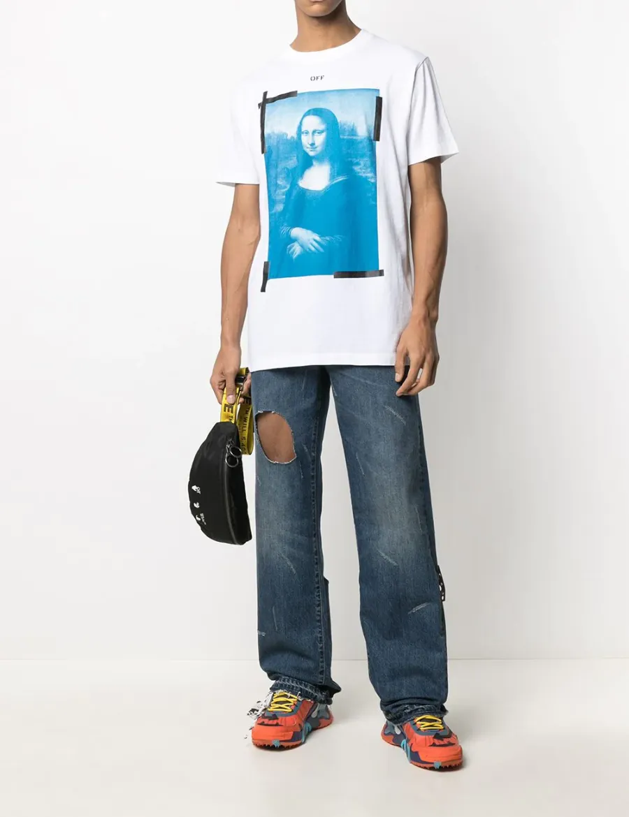 Off-White S/S Slim Fit Blue Mona Lisa T-Shirt (White)