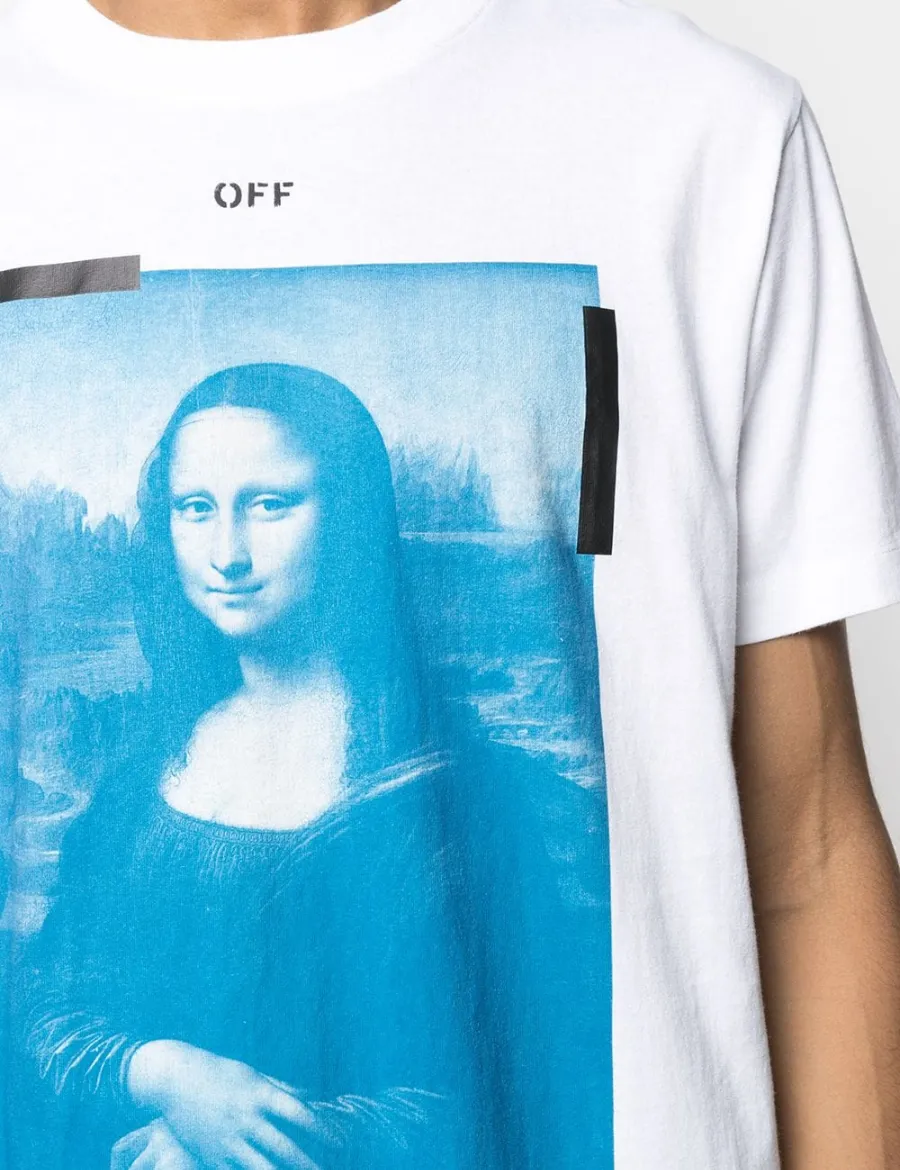 Off-White S/S Slim Fit Blue Mona Lisa T-Shirt (White)