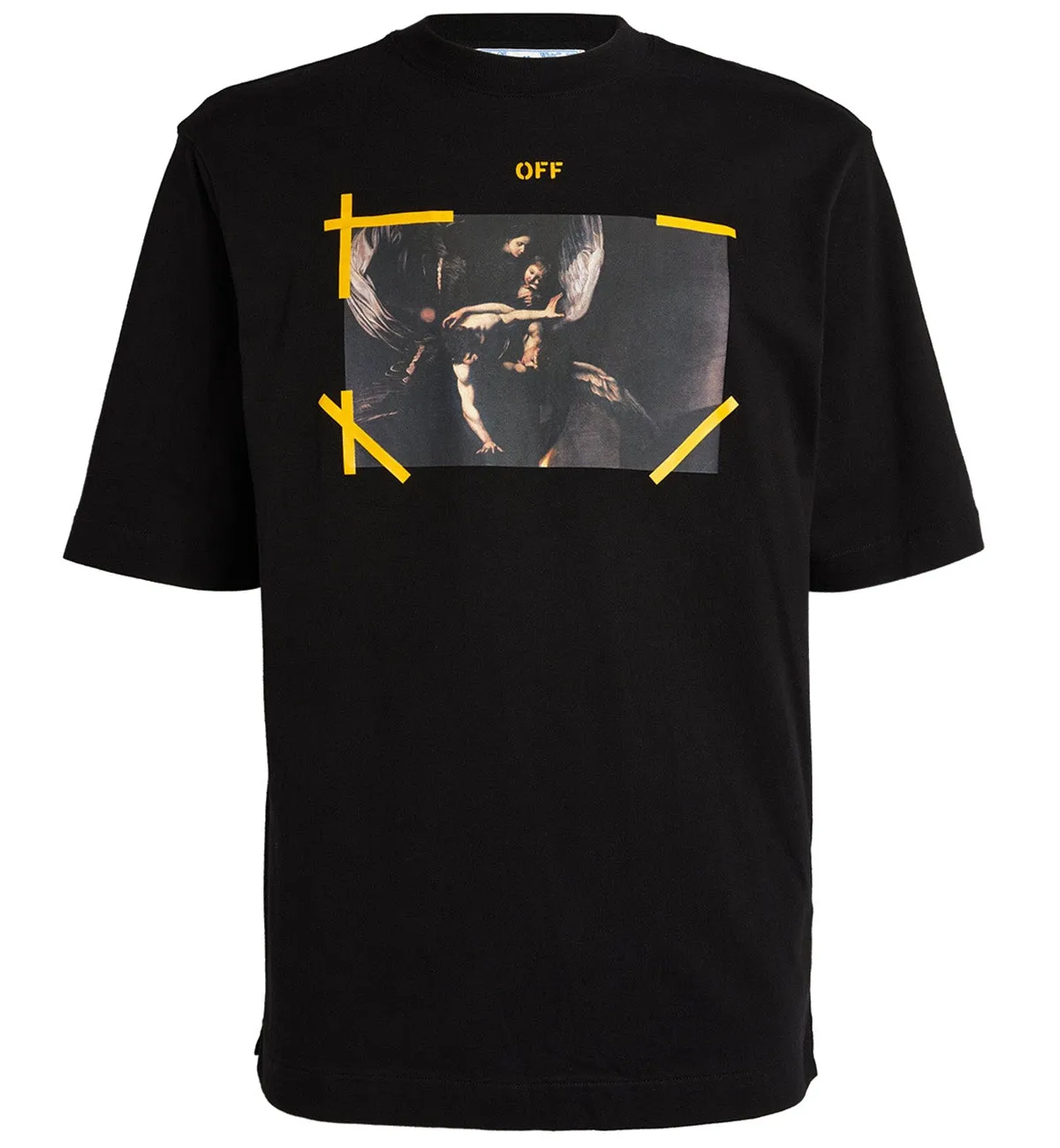Off-White Yellow Line Caravaggio T-Shirt (Black)