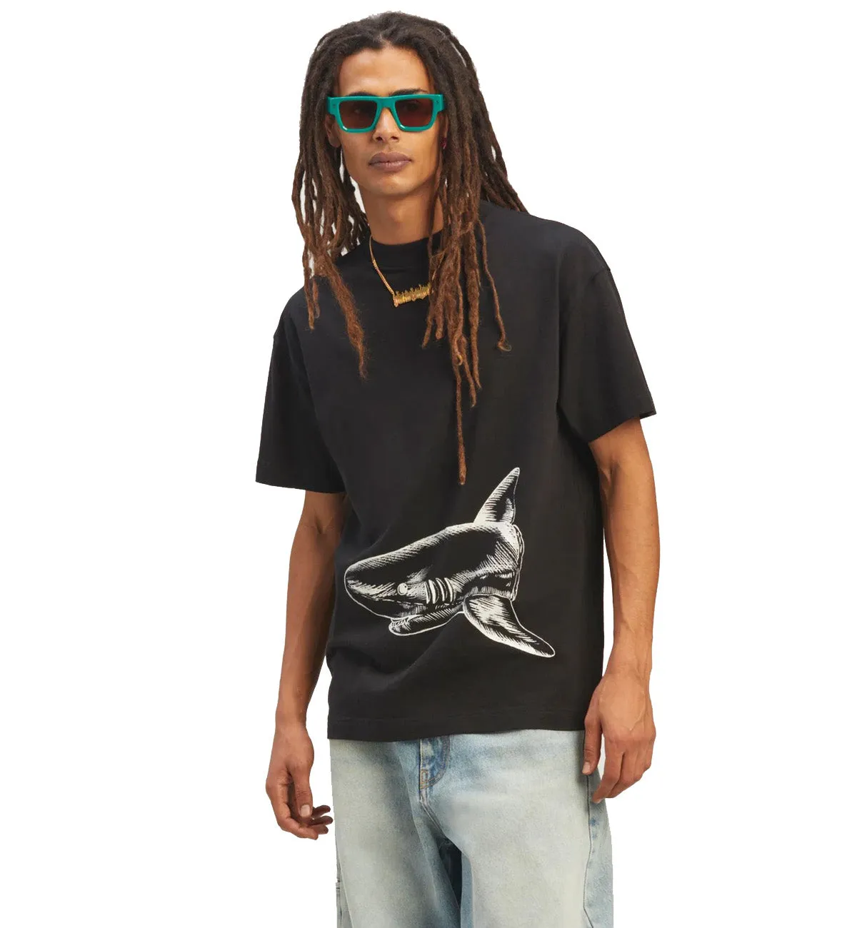 Palm Angels Broken Shark Classic T-Shirt (Black)