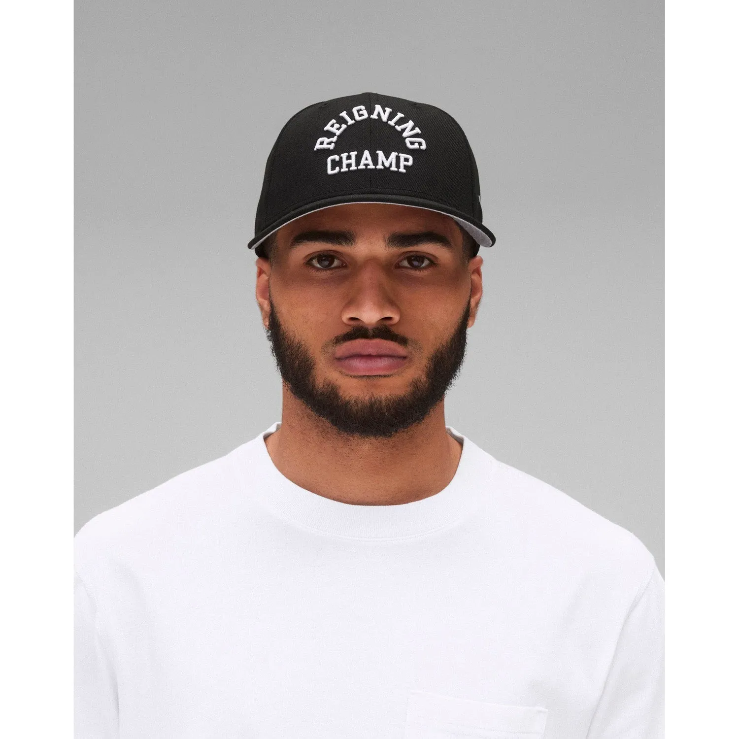 Reigning Champ Men Woven New Era Low Pro 59Fifty Arch Logo Cap Black White