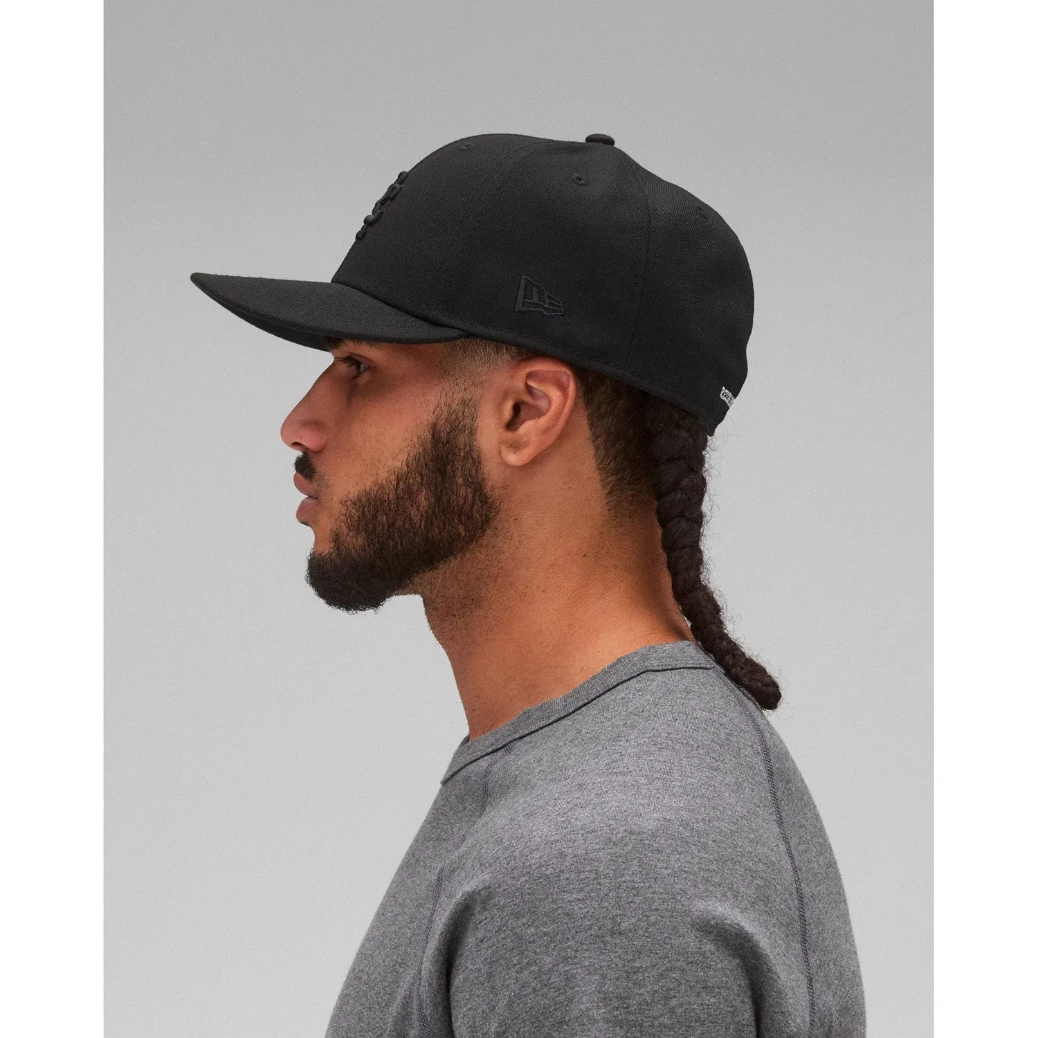Reigning Champ Men Woven New Era Low Pro 59Fifty Monogram Cap Black