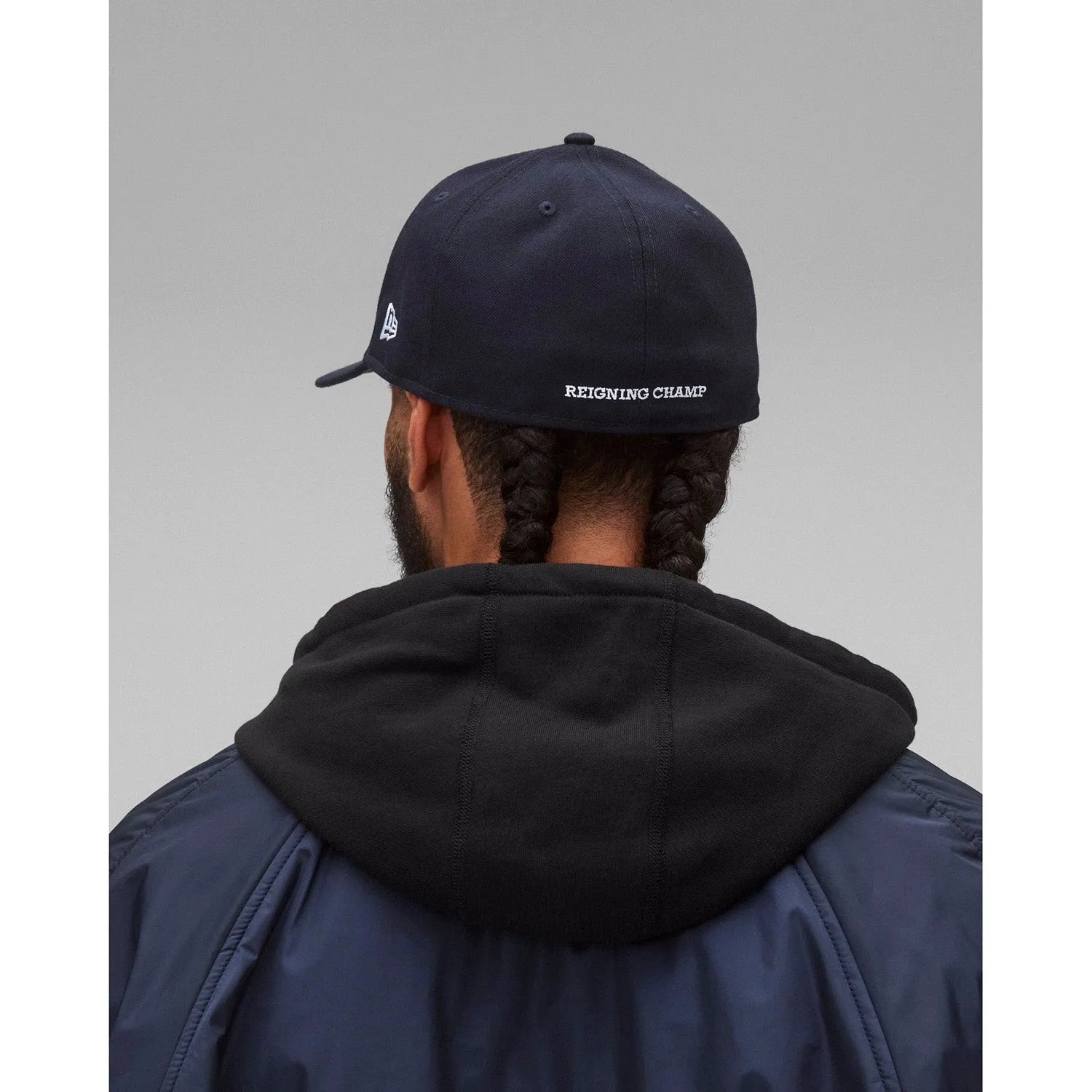 Reigning Champ Men Woven New Era Low Pro 59Fifty Monogram Cap Navy White