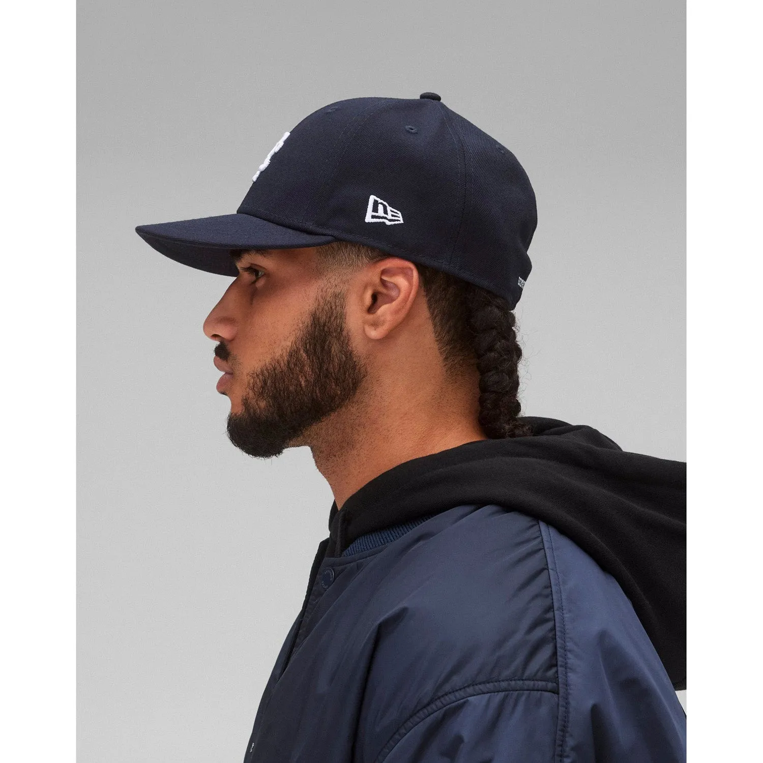 Reigning Champ Men Woven New Era Low Pro 59Fifty Monogram Cap Navy White