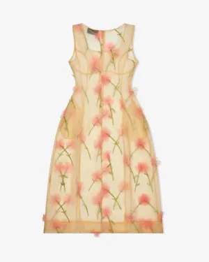 Simone Rocha - Women's Sculpted Carnation Organza Dress - (Nude)