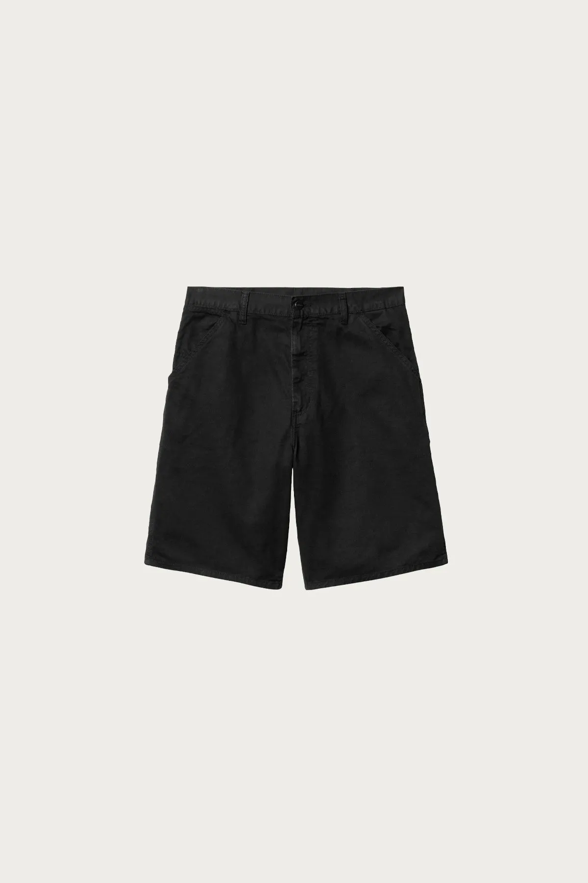 Single Knee Short - Black Garment Dyed