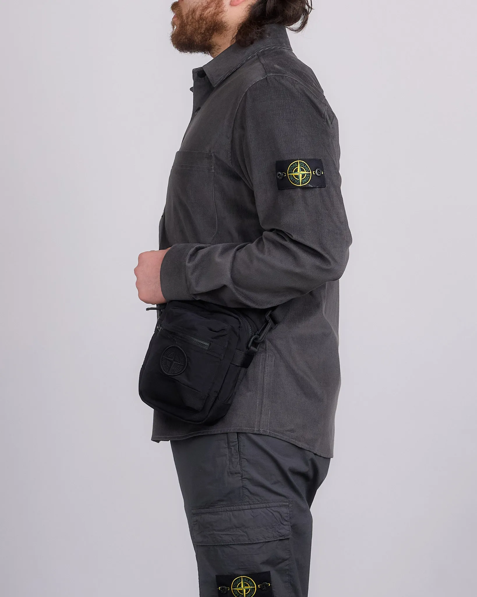 Stone Island Econyl Nylon Metal Crossbody Bag Black