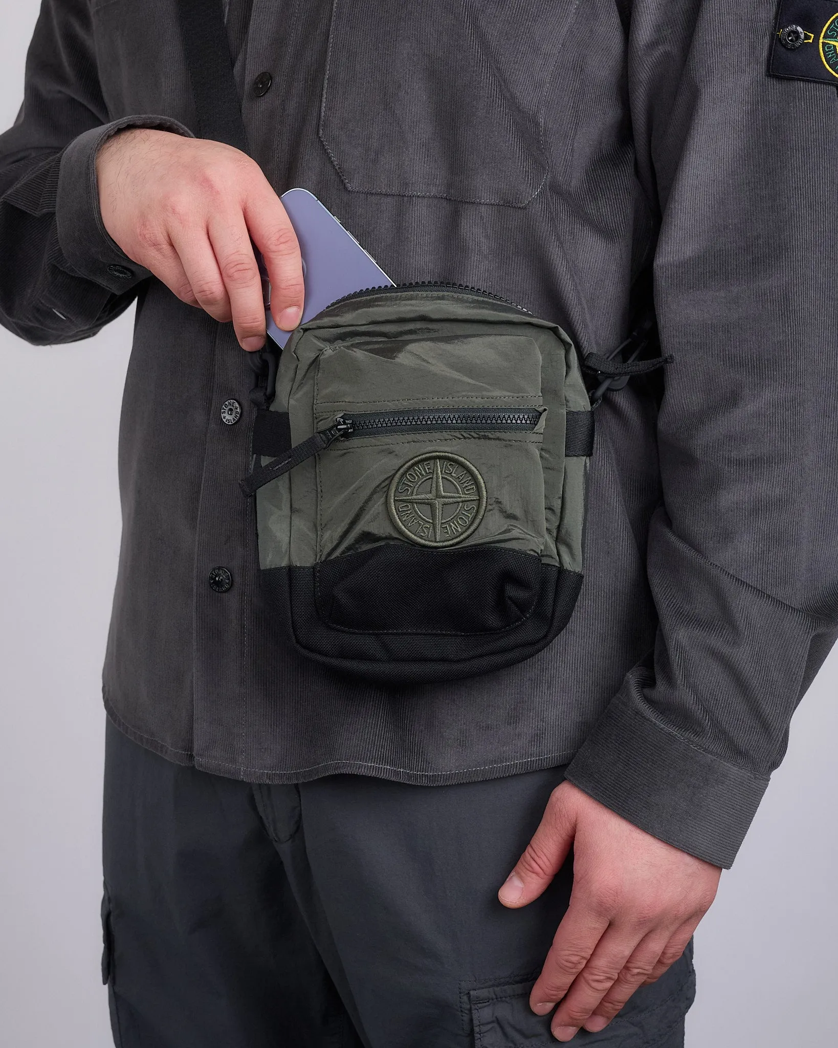 Stone Island Econyl Nylon Metal Crossbody Bag Musk