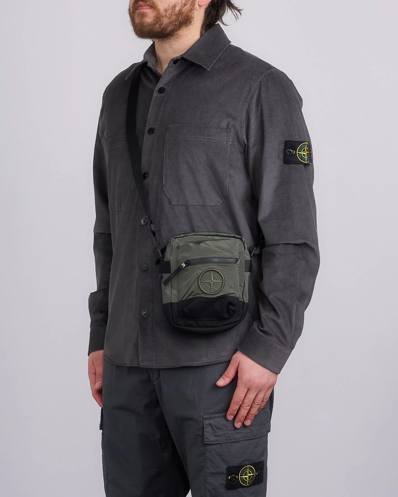 Stone Island Econyl Nylon Metal Crossbody Bag Musk