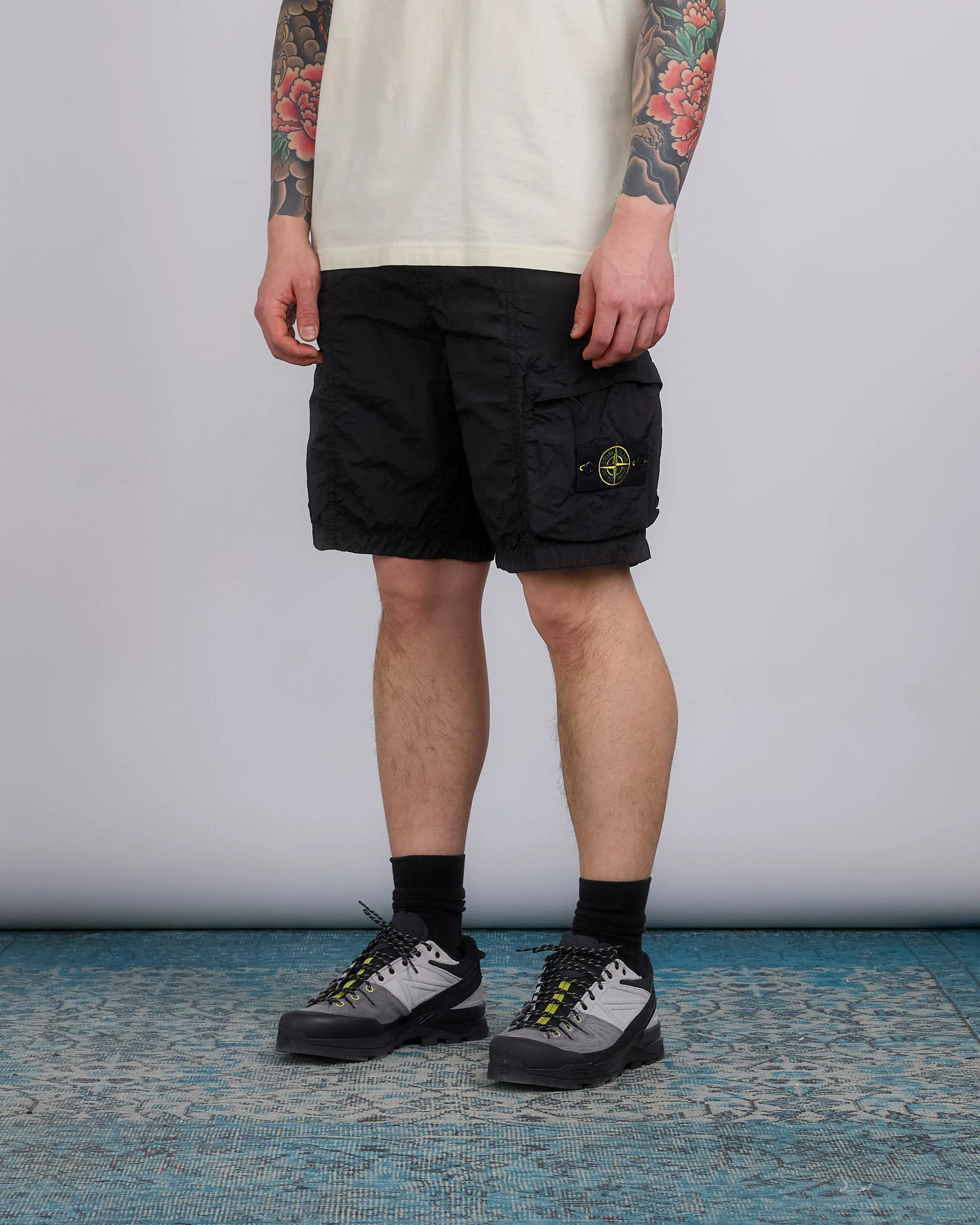 Stone Island Econyl Nylon Metal Single Cargo Short Black