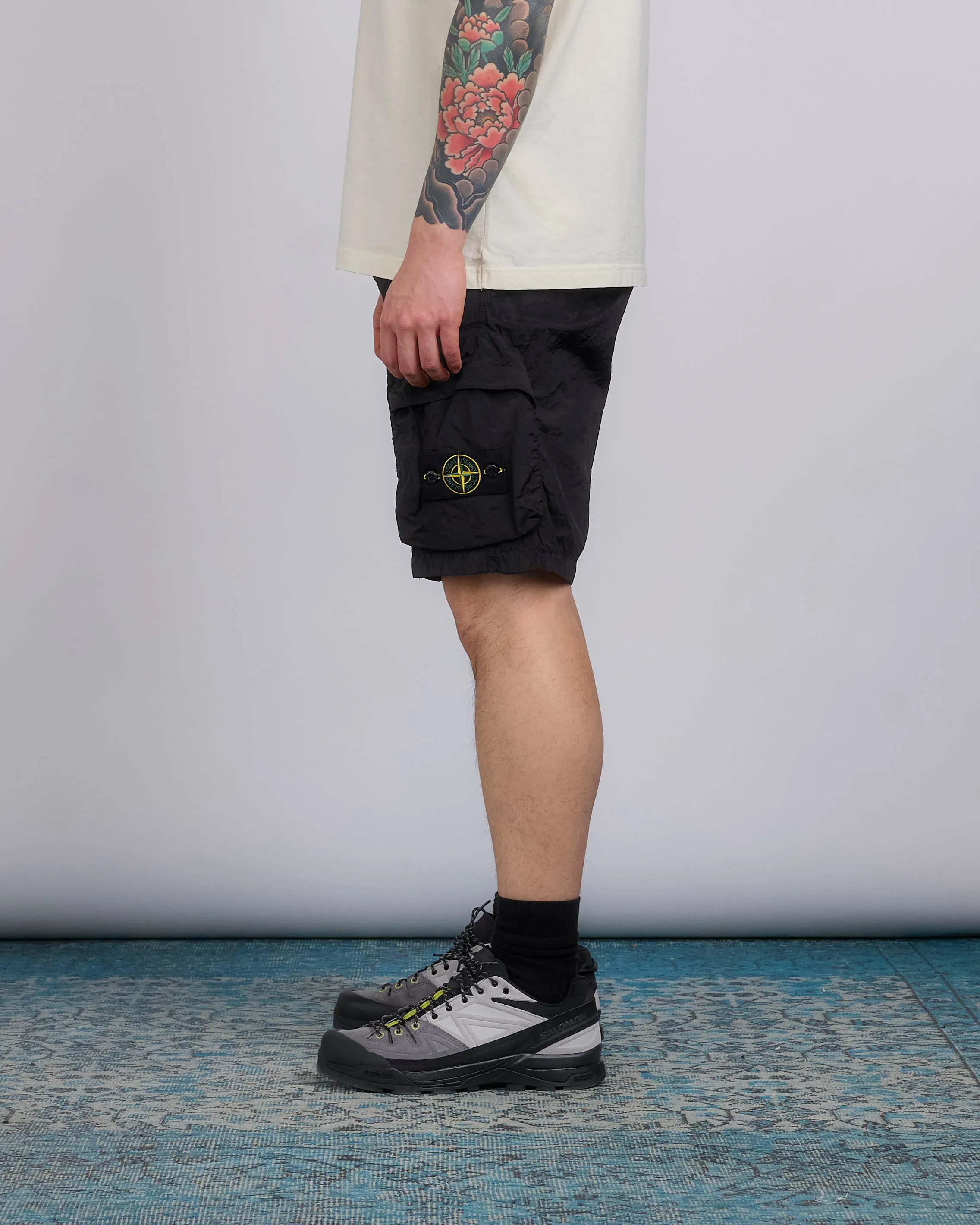 Stone Island Econyl Nylon Metal Single Cargo Short Black