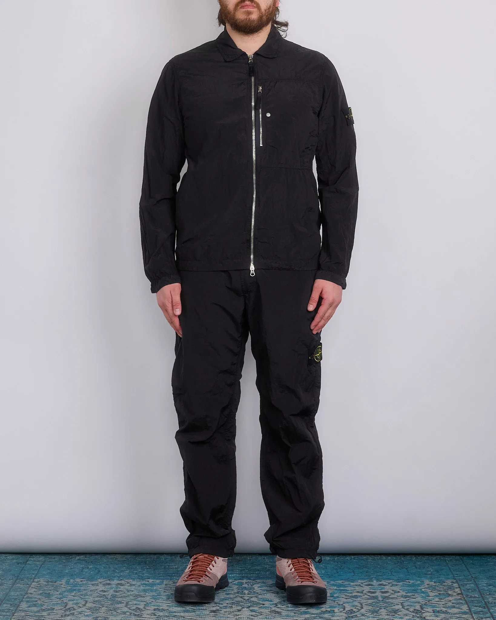 Stone Island Nylon Metal Econyl Zip Shirt Jacket Black