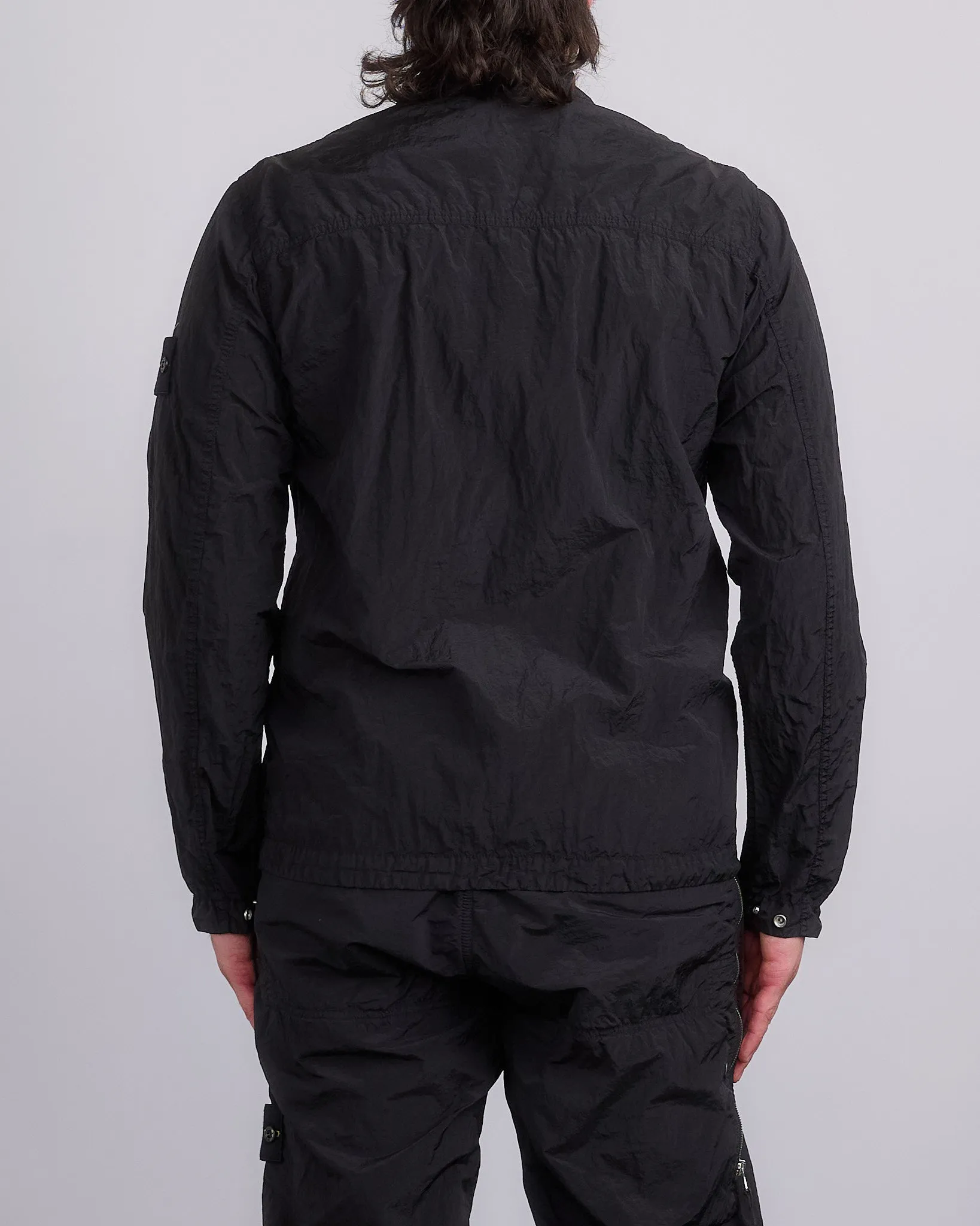 Stone Island Nylon Metal Econyl Zip Shirt Jacket Black