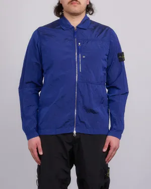 Stone Island Nylon Metal Econyl Zip Shirt Jacket Bright Blue