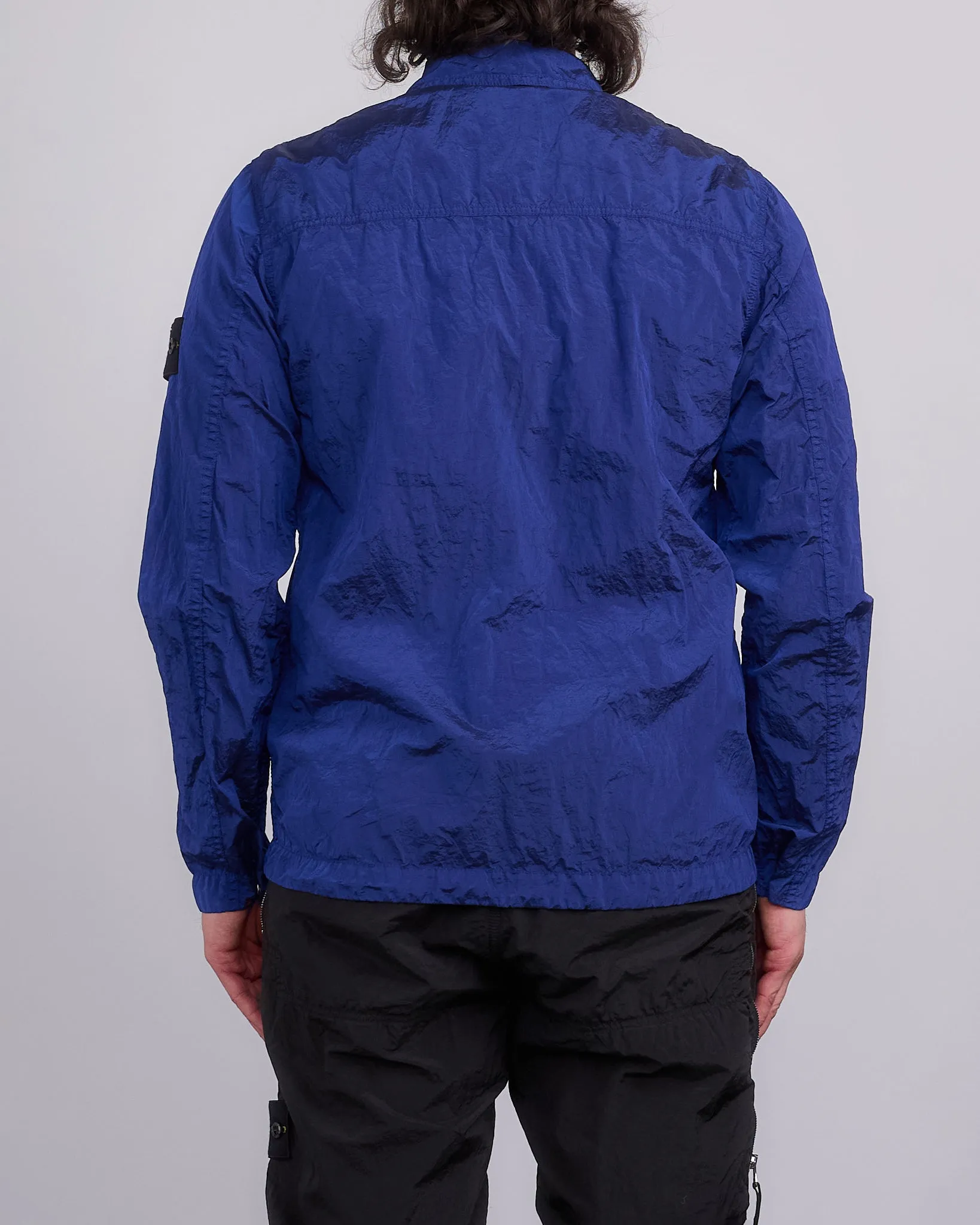 Stone Island Nylon Metal Econyl Zip Shirt Jacket Bright Blue