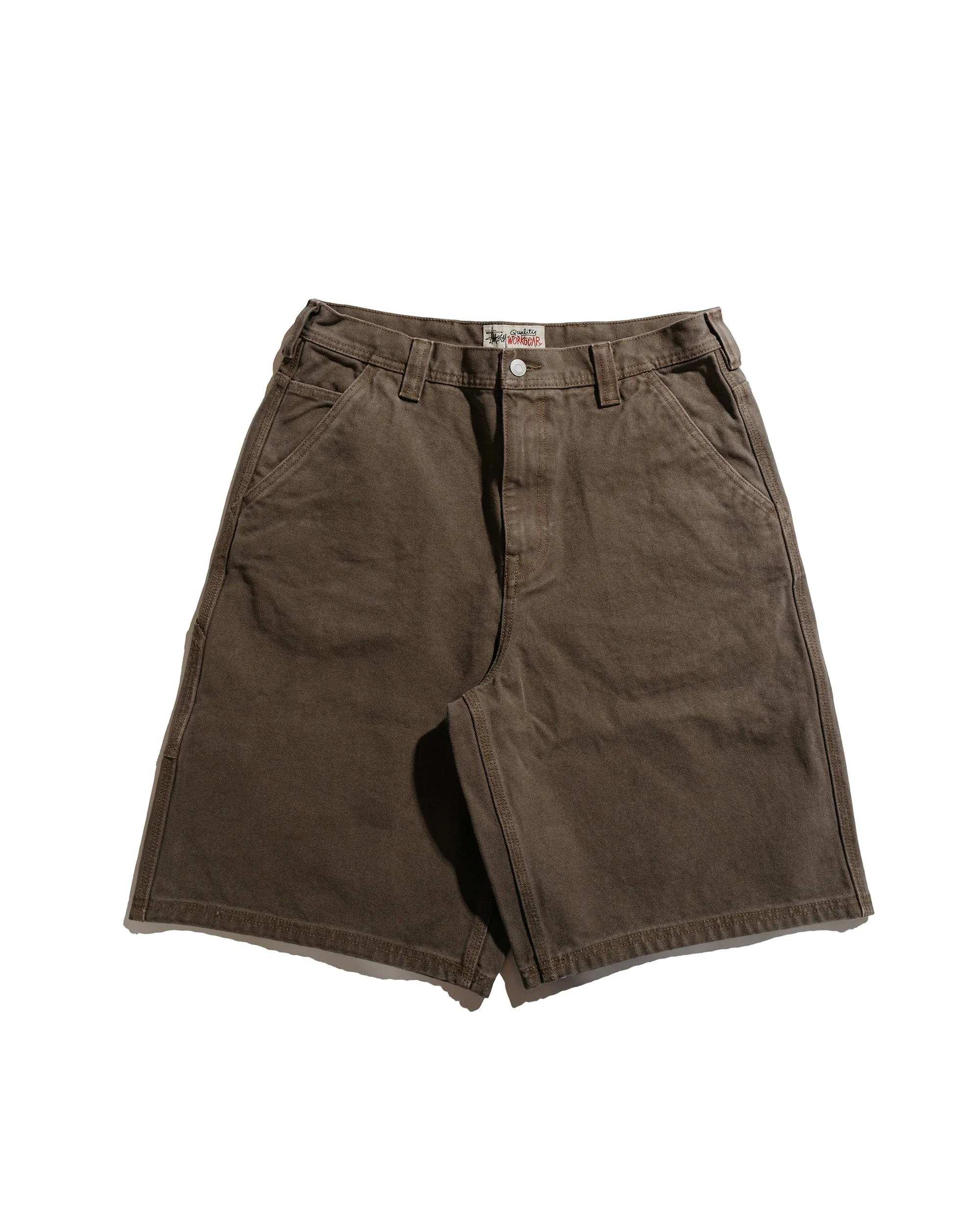Stssy Work Short Washed Canvas Brown