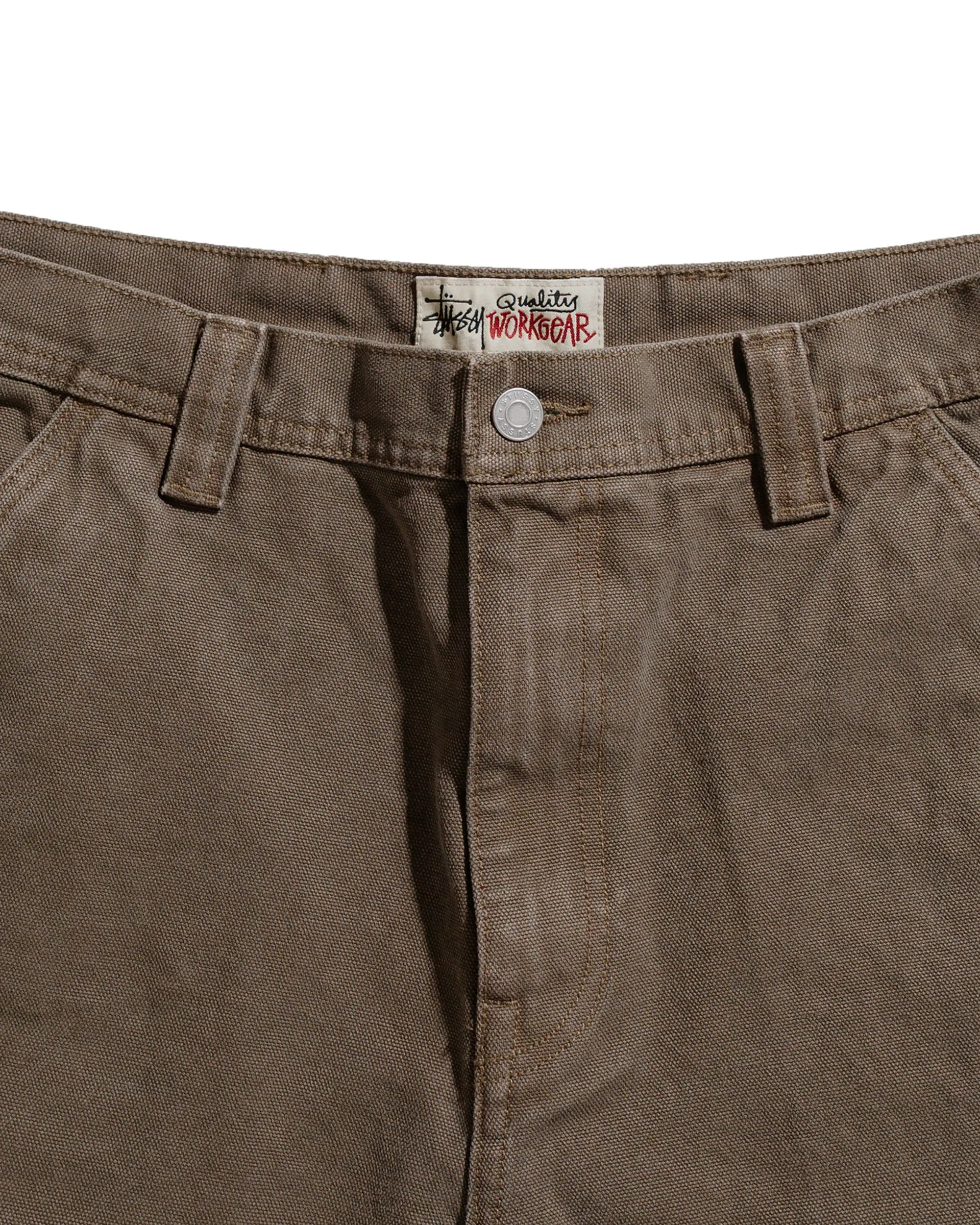 Stssy Work Short Washed Canvas Brown
