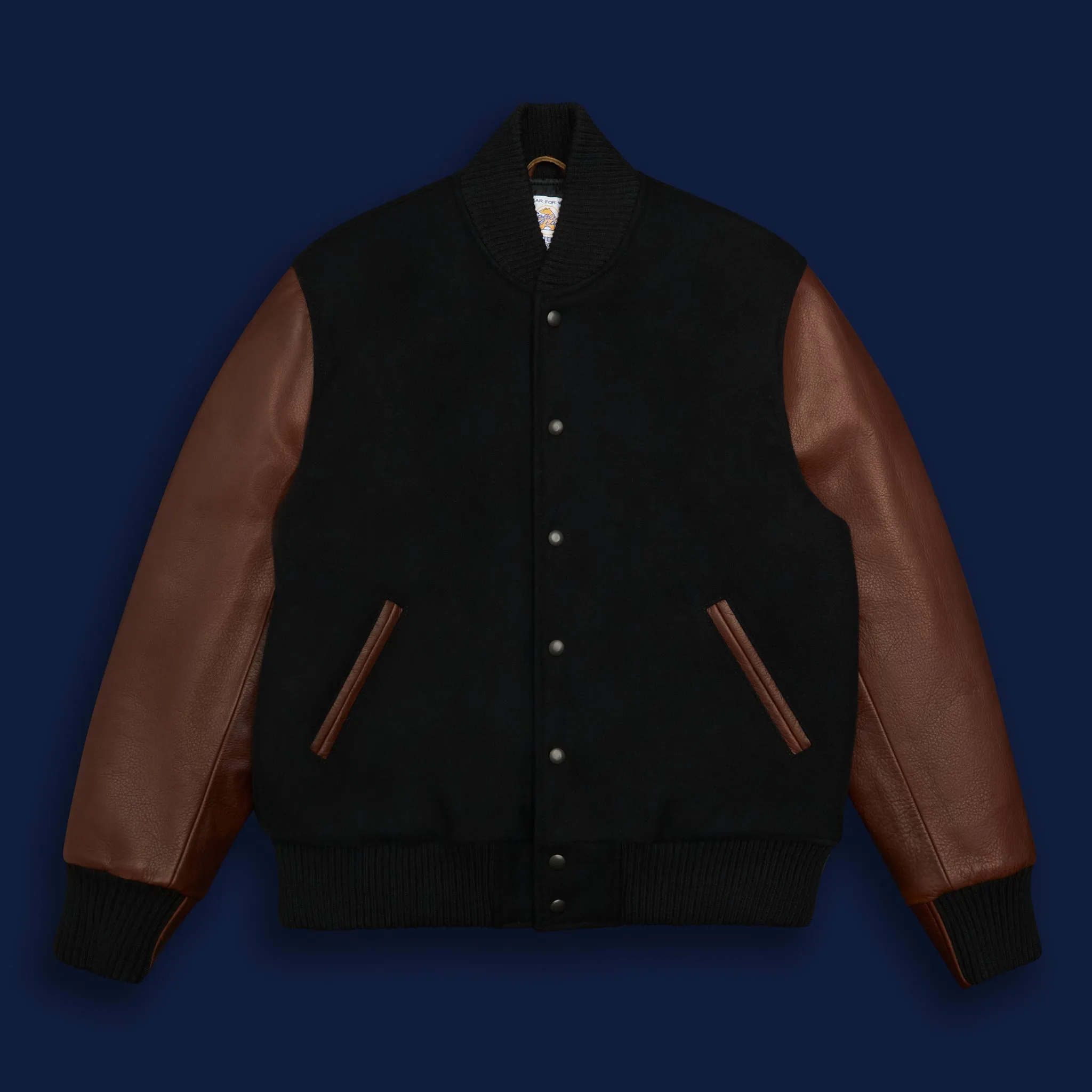 THE ALBANY - Black Melton Wool/Espresso Leather Classic Fit