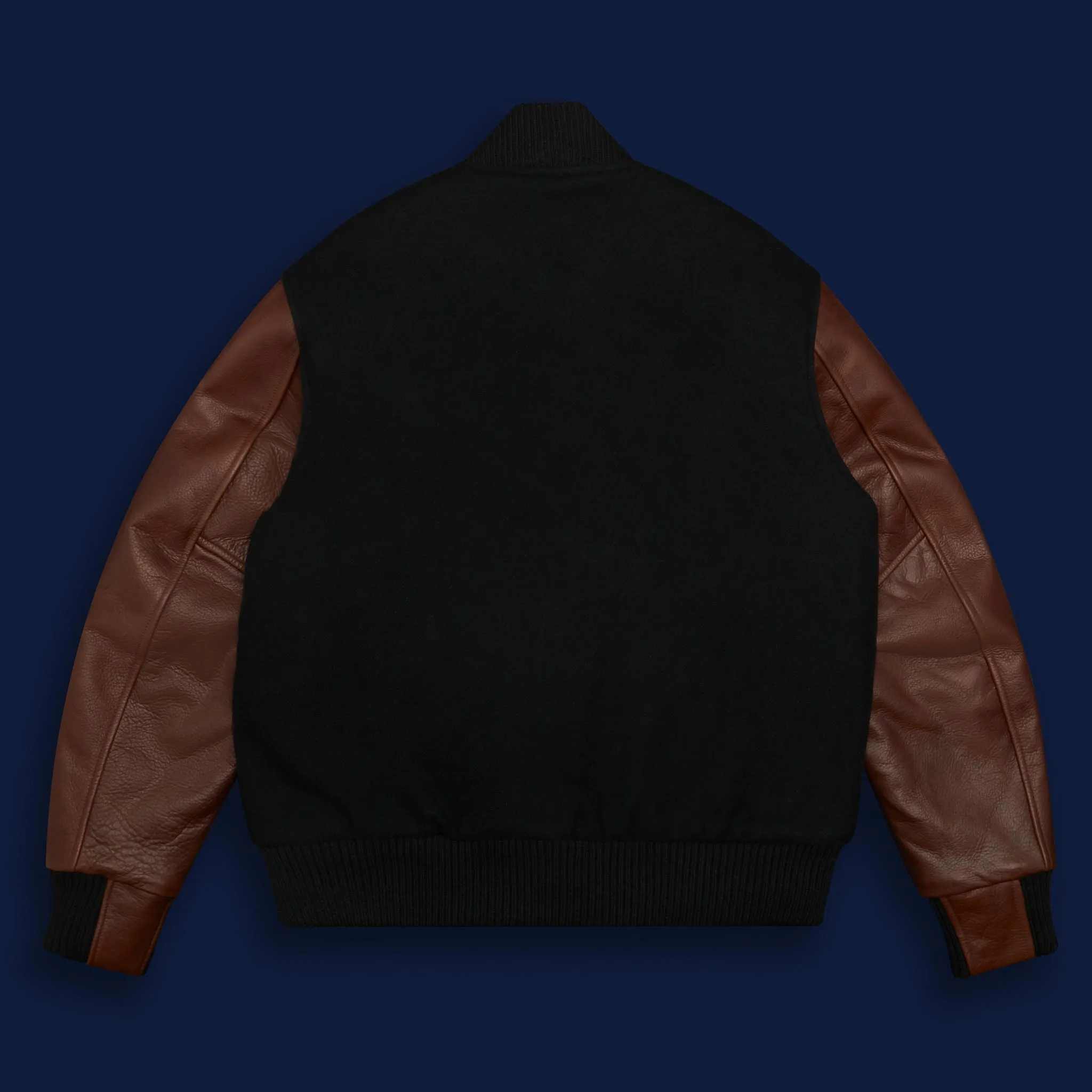 THE ALBANY - Black Melton Wool/Espresso Leather Classic Fit
