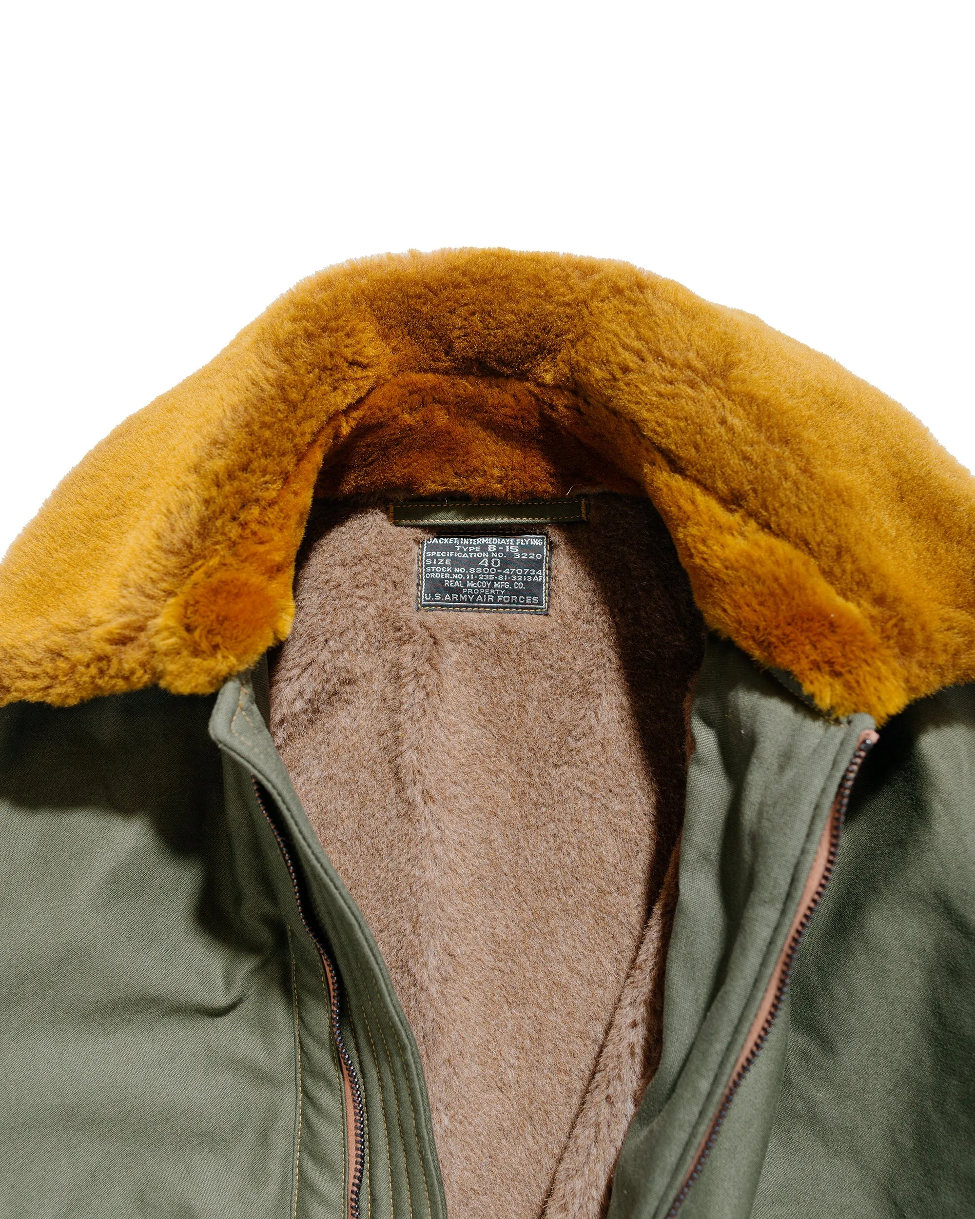 The Real McCoy's MJ23109 Type B-15 Real McCoy Mfg. Co. Olive