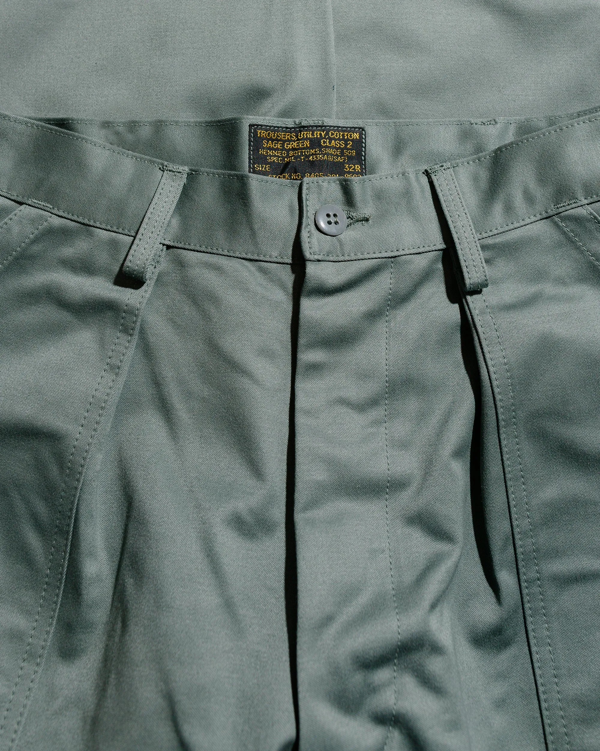 The Real McCoy's MP22103 Trousers. Utility. Cotton / USAF Sage Green