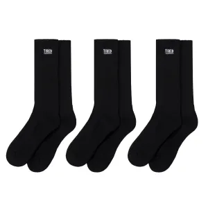 TIRED OG LOGO CREW SOCK 3 PACK // BLACK
