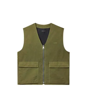 WOVEN FULL ZIP UTILITY VEST MILITARY WORDMARK