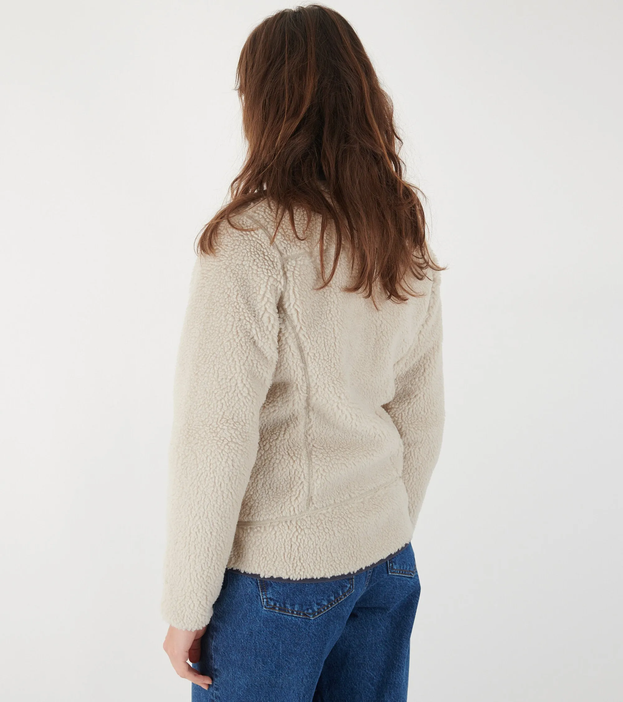 W's Classic Retro-X Fleece Jacket Natural/Smolder Blue